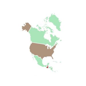 Map of the Americas, with Guatemala and the United States identified in red